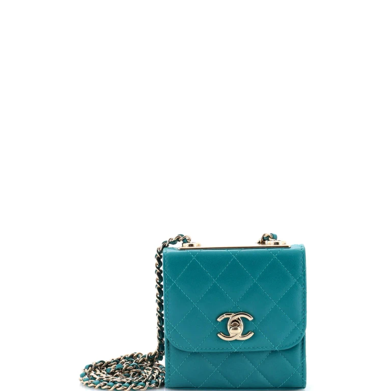 Trendy CC Clutch with Chain Quilted Lambskin Small
