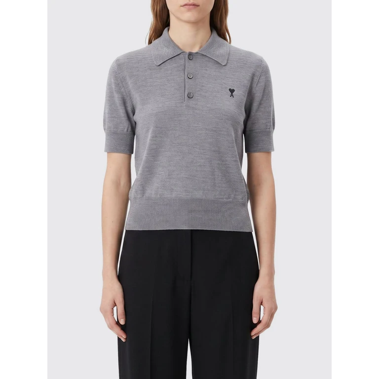 Short-Sleeved Knitted Wool Polo with Embroidered Logo (FPL458KN0197A336)