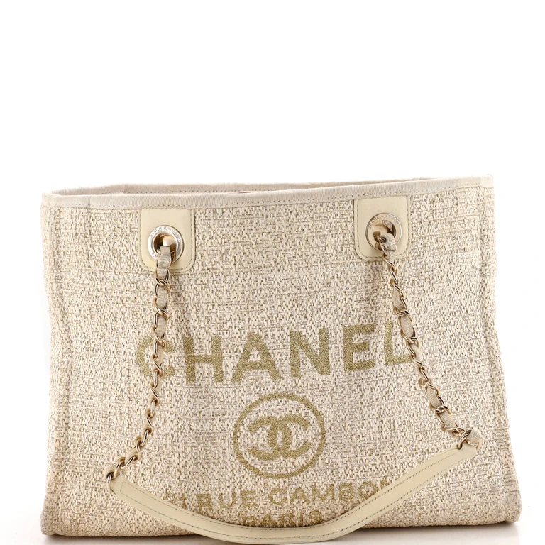Deauville Tote Raffia with Glitter Detail Small