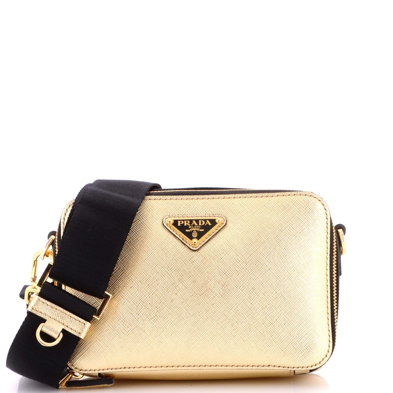 Brique Camera Crossbody Bag Saffiano Leather Mini