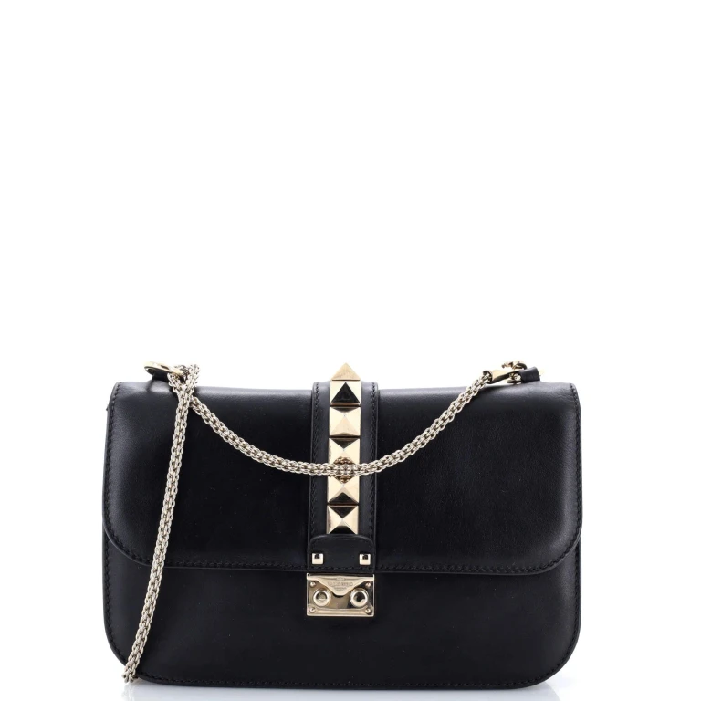 Glam Lock Shoulder Bag Leather Medium