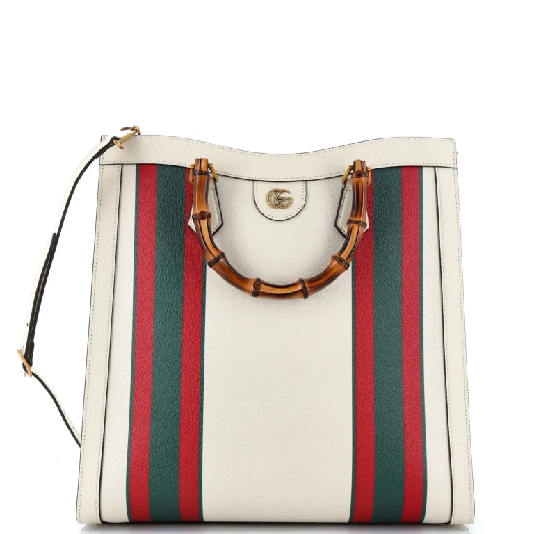 Diana NM Bamboo Handle Tote Printed Leather Large