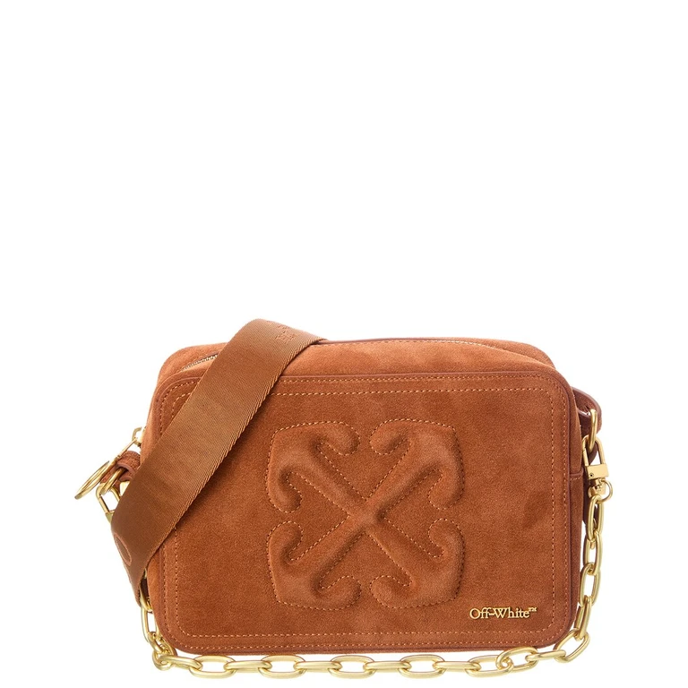 Off-White Medium Suede Camera Bag
