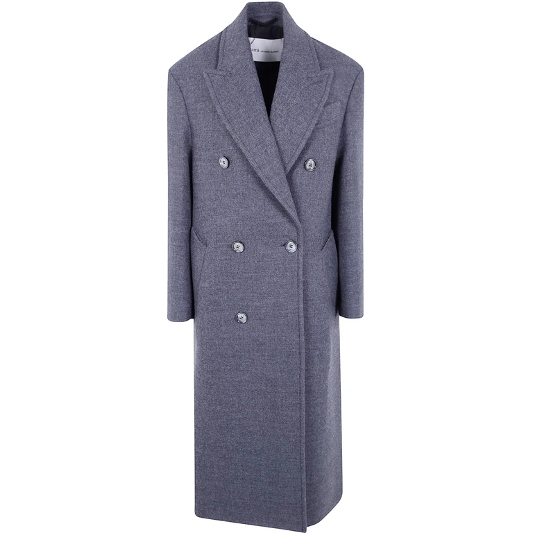 AMI ALEXANDRE MATTIUSSI Double-Breasted Long Coat "Cozy Coat"