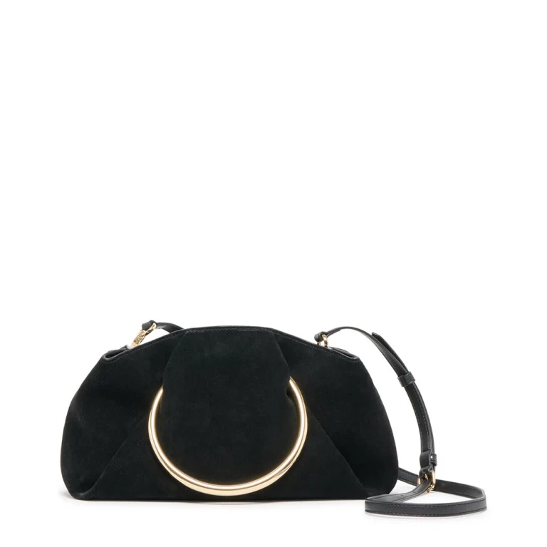 Channing Suede Pleated O-Ring Bag