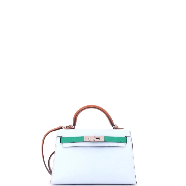 Kelly Mini II Bag Tricolor Epsom with Palladium Hardware 20