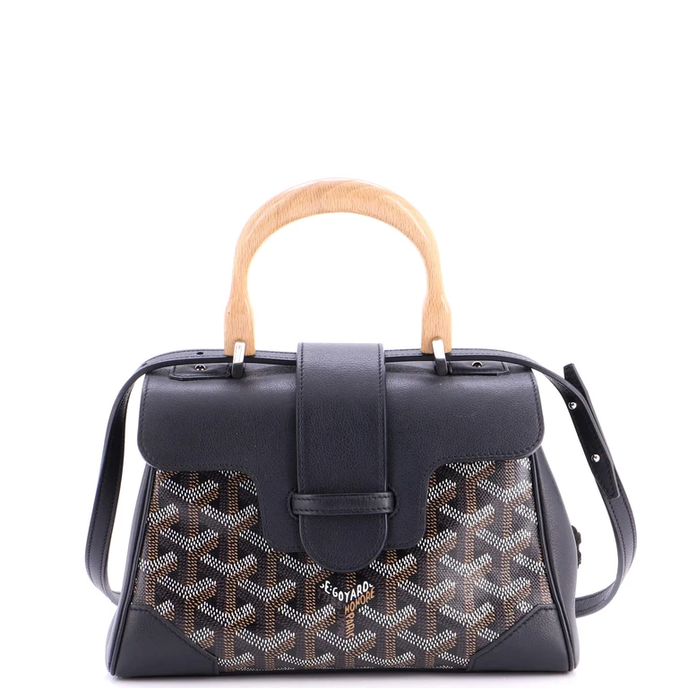 Saigon Top Handle Bag Coated Canvas with Leather Mini