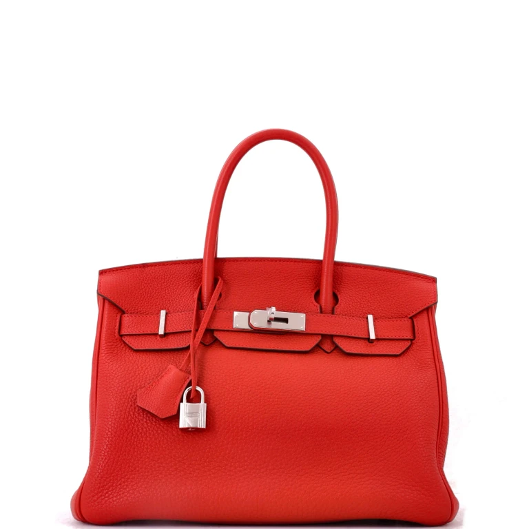 Birkin Handbag Geranium Togo with Palladium Hardware 30