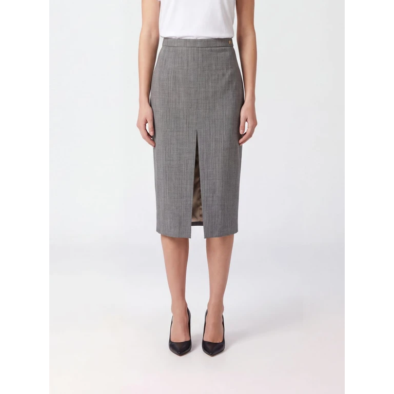 High-Waisted Virgin Wool Midi Pencil Skirt (GO25467E2431)