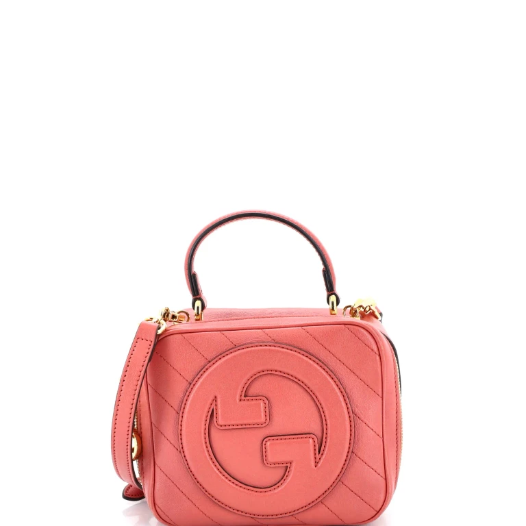 Blondie NM Top Handle Shoulder Bag Diagonal Quilted Leather