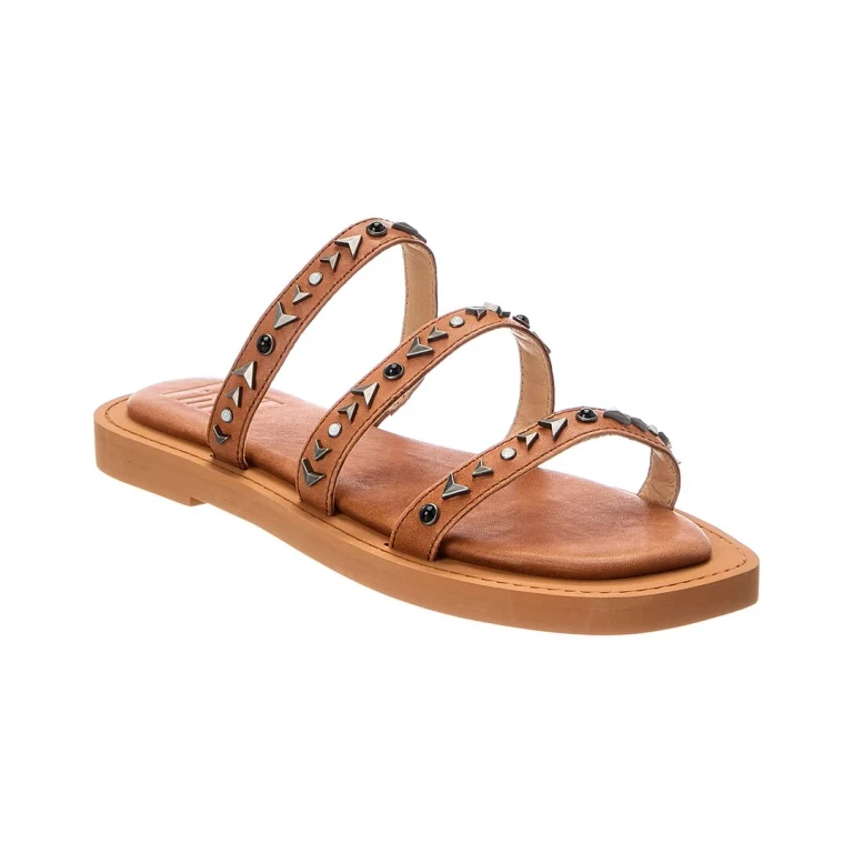 Faye Studded Slide Leather Sandal
