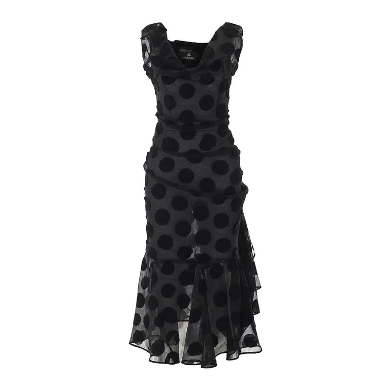 Vestido Midi De Lunares