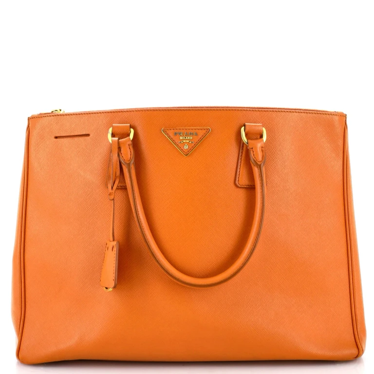 Double Zip Lux Tote Saffiano Leather Large