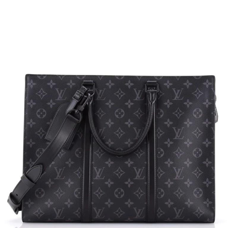 Sac Plat Zipper Tote Monogram Eclipse Canvas Horizontal