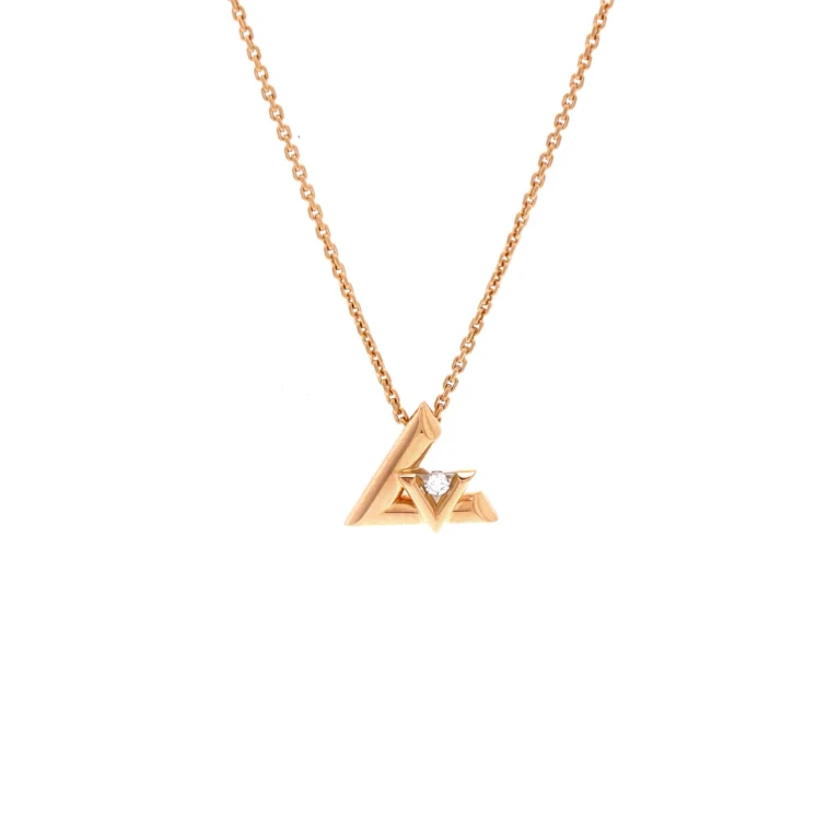 LV Volt One Pendant Necklace 18K Rose Gold with Diamond Small