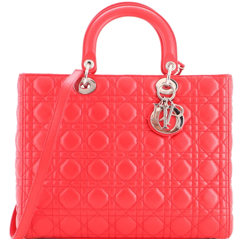 Lady Dior Bag Cannage Quilt Lambskin Large