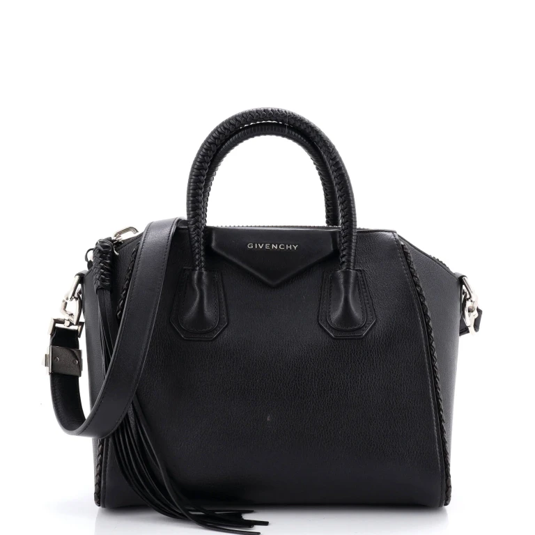 Antigona Bag Leather with Woven Detail Small