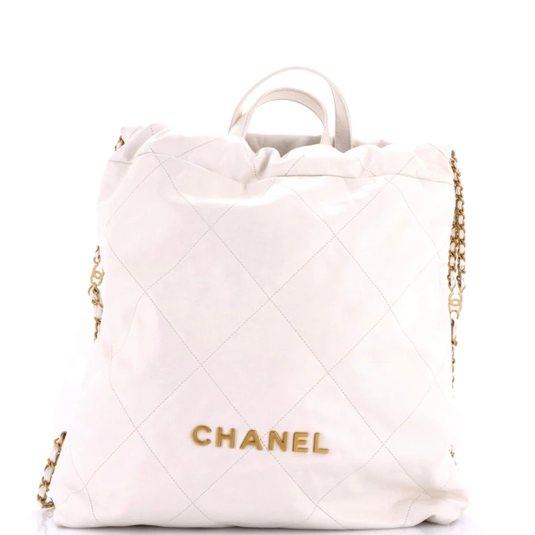 22 Chain Backpack Quilted Calfskin Large