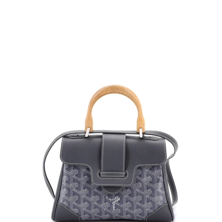 Saigon Top Handle Bag Coated Canvas with Leather Mini