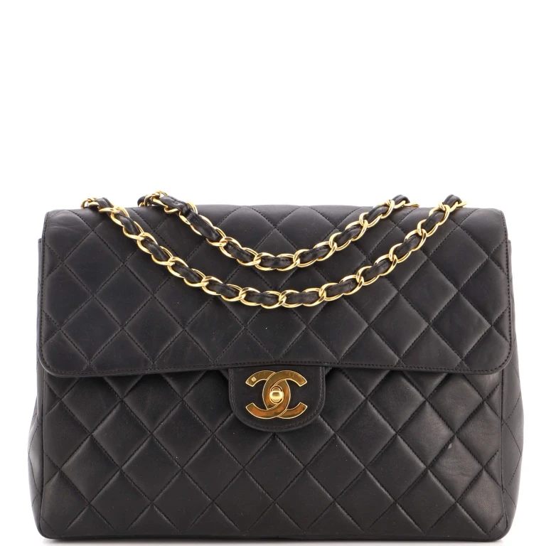 Vintage Classic Single Flap Bag Quilted Lambskin Jumbo