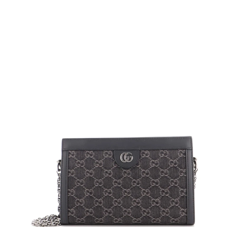 Ophidia Chain Shoulder Bag GG Denim Small