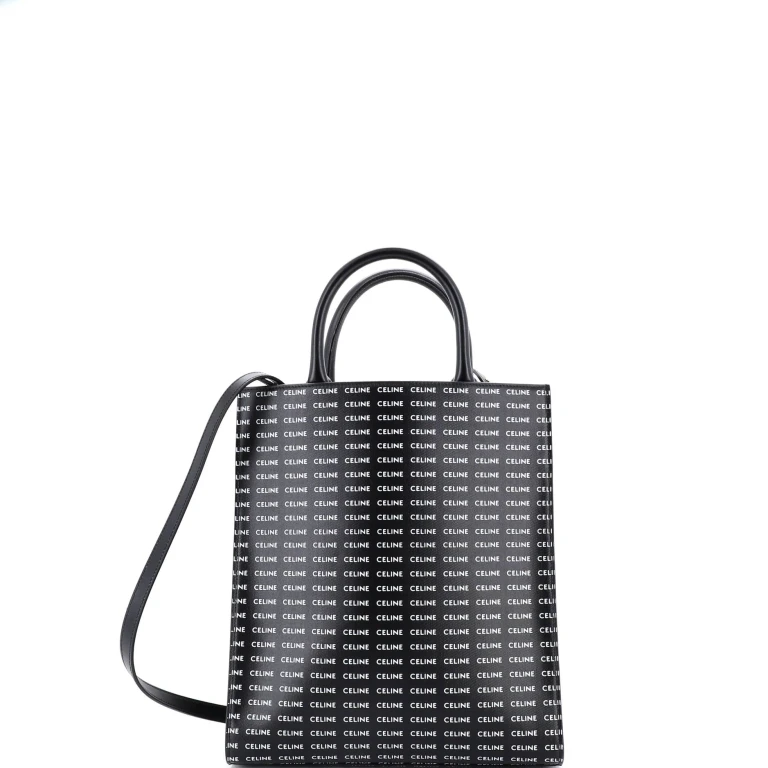 Vertical Cabas Tote All Over Logo Print Leather Small