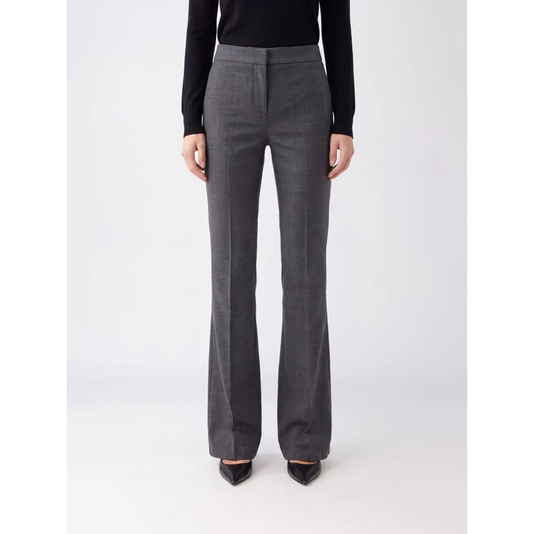 Mid-Rise Flared Trousers in Wool Blend (RF6006T903A207601)