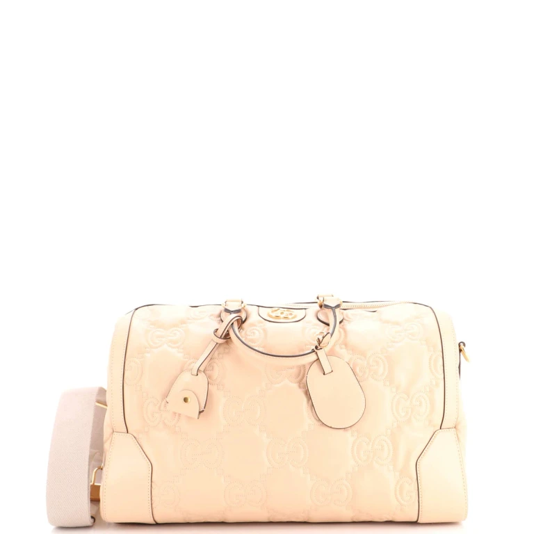 Convertible Boston Top Handle Bag GG Matelasse Leather Medium