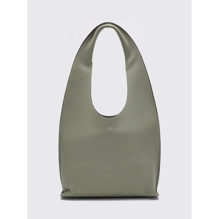 A. P.C. Grained Cowhide Leather Shoulder Bag with Foil Logo (PXCBCF67043KAN)