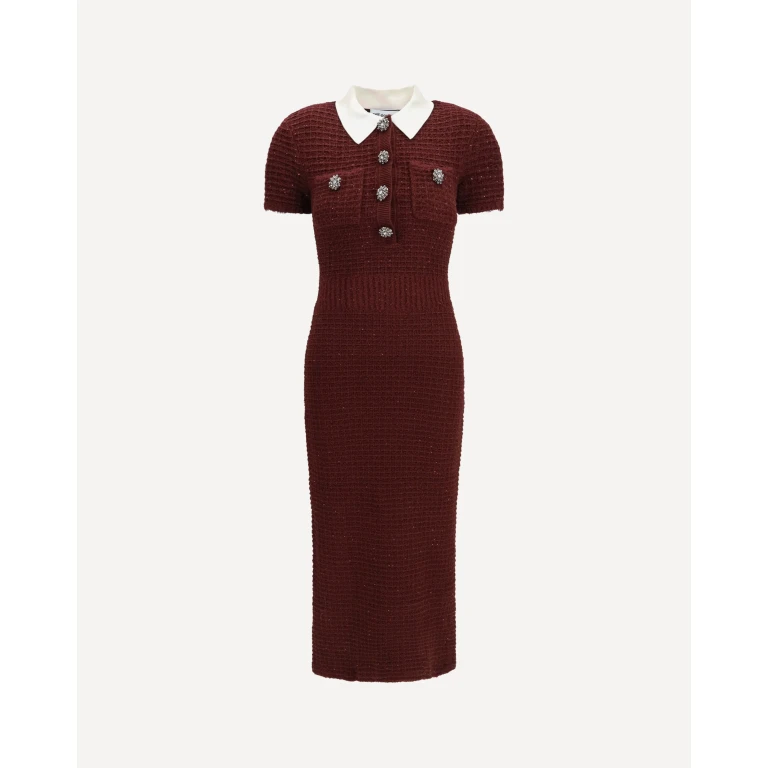 Knit midi Dress with statement buttons Female XS