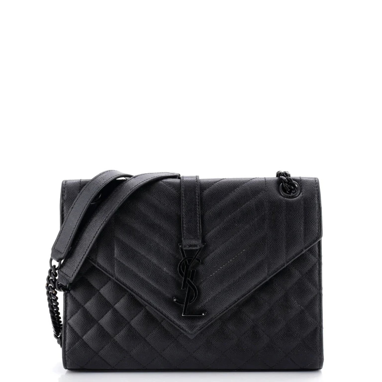 Classic Monogram Envelope Satchel Mixed Matelasse Leather Medium
