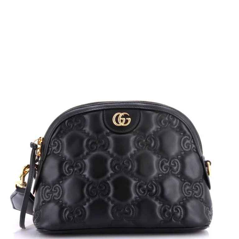 Dome Chain Zip Shoulder Bag GG Matelasse Leather Small