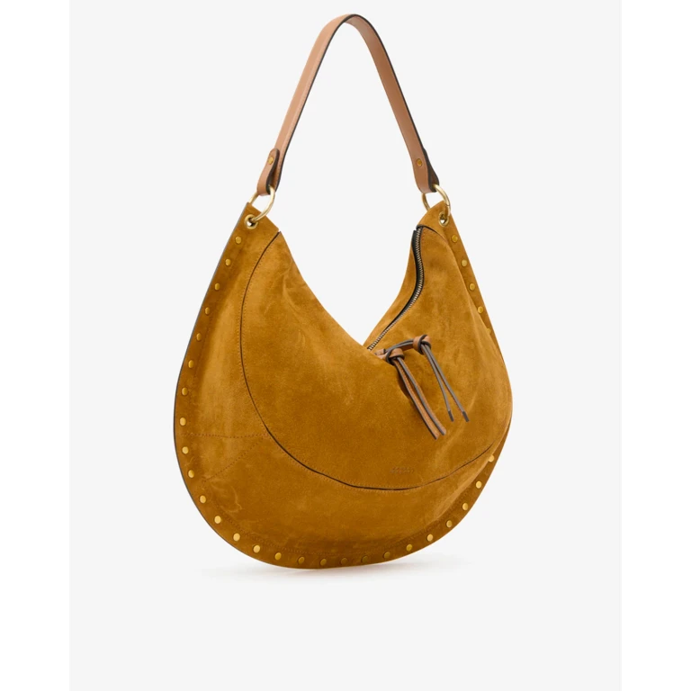 Sac Oskan Soft L En Cuir Velours - Cognac - Isabel Marant