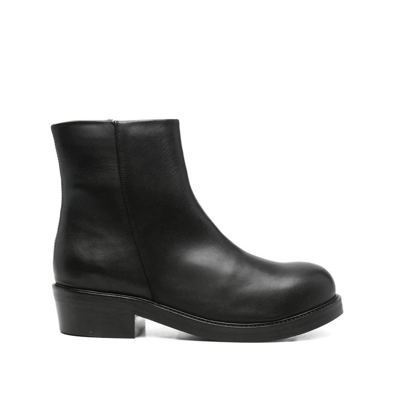 Zip-front Leather Boots