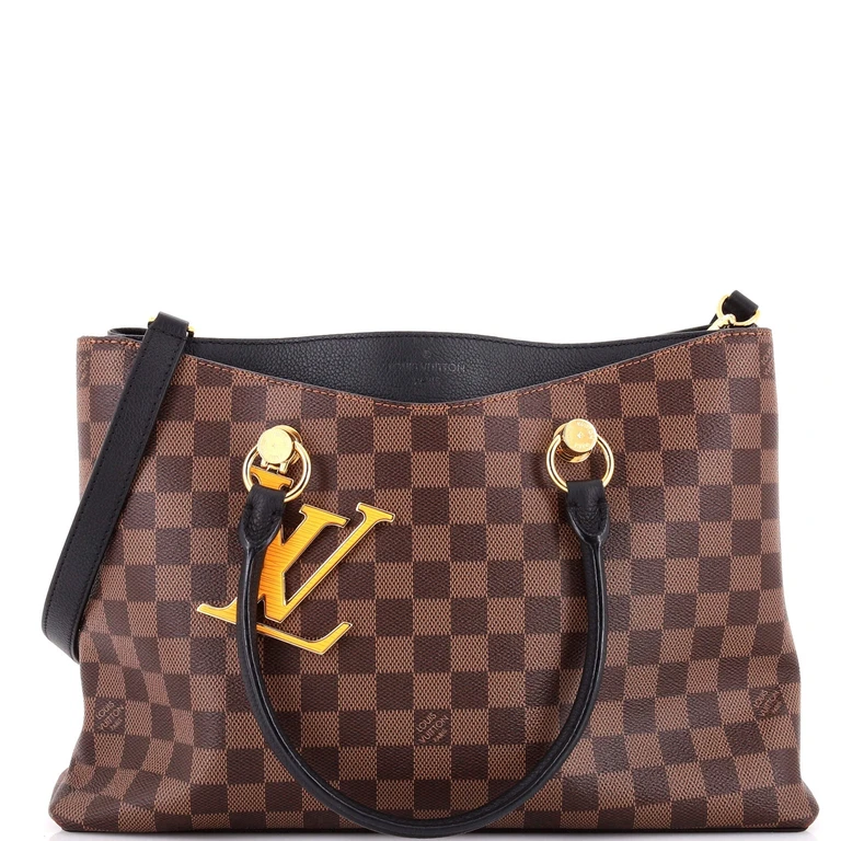 LV Riverside Handbag Damier with Leather