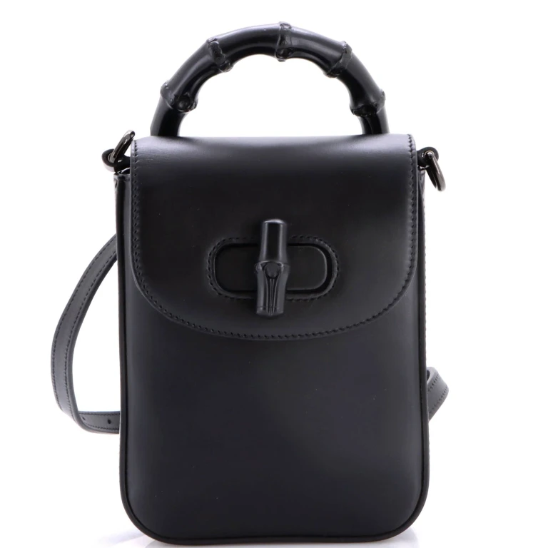 Bamboo Top Handle Backpack Leather Mini