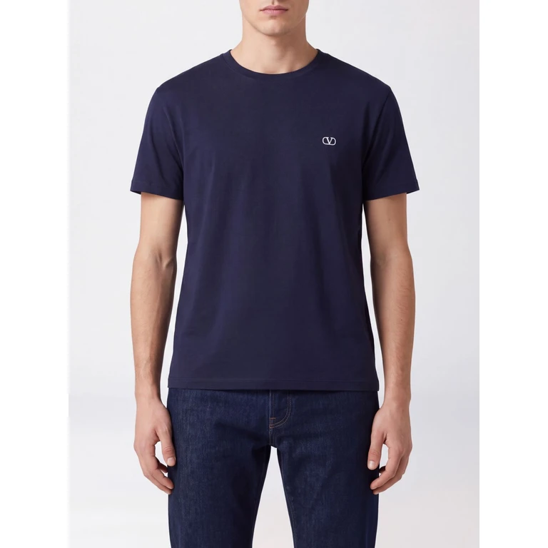 Crew Neck Cotton T-shirt with VLogo Signature (MG10VBMM598)