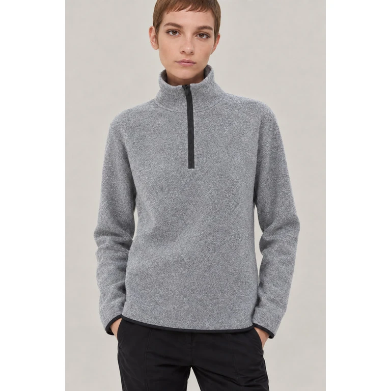 Womens Grey Wool Blend Sweater