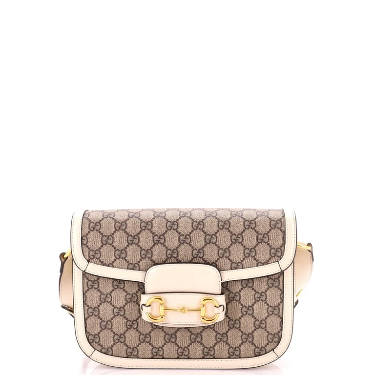 Horsebit 1955 Shoulder Bag GG Coated Canvas with Leather Small