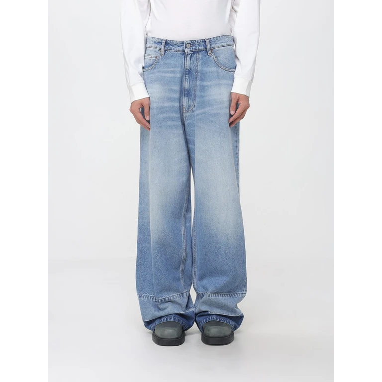 MM6 MAISON MARGIELA Wide Leg Cotton Denim Jeans with Numeric Back Logo (SH0LA0038M30058963)
