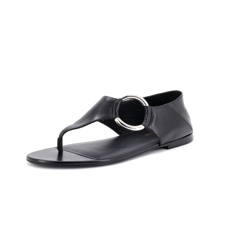 Women's Ring Flat Sandals Leather