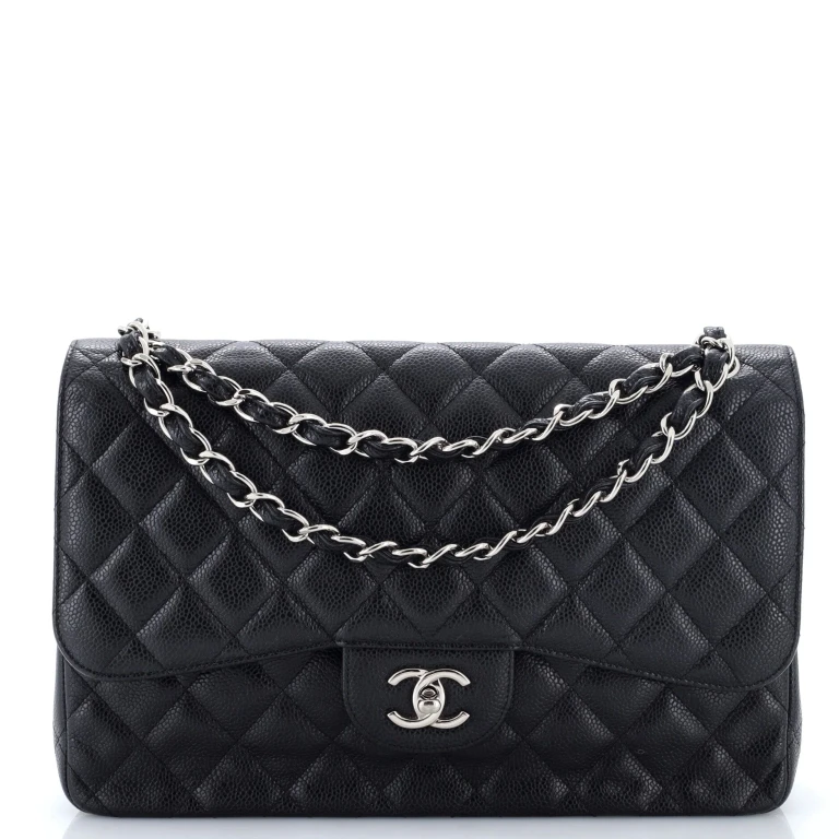 Classic Double Flap Bag Quilted Caviar Jumbo