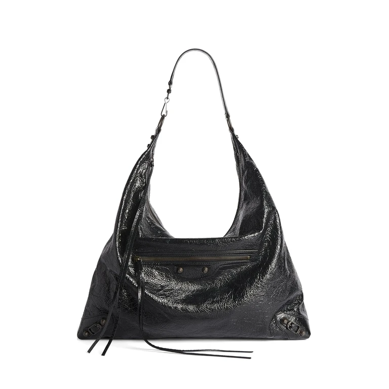 Large Le City Crinkled-leather Shoulder Bag