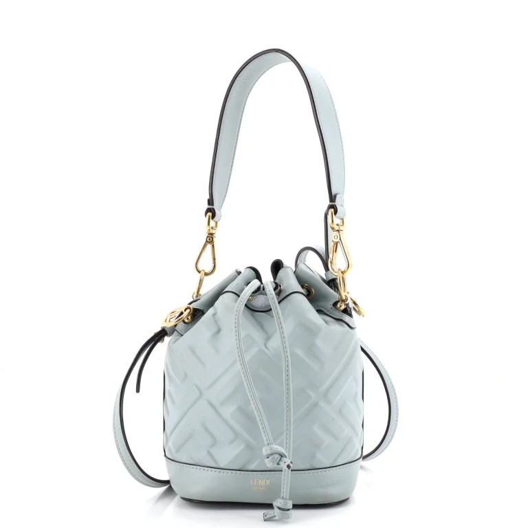 Mon Tresor Bucket Bag Zucca Embossed Leather Mini