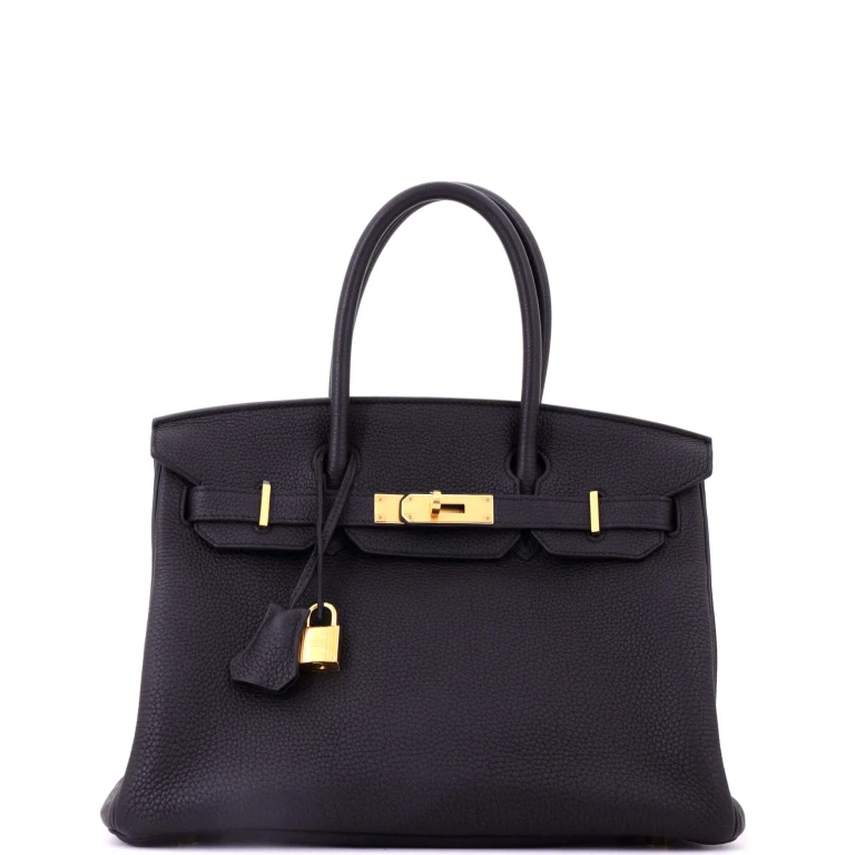 Birkin Handbag Noir Togo with Gold Hardware 30