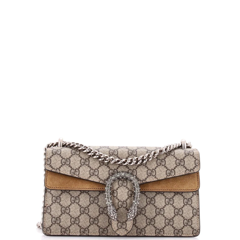 Dionysus Bag GG Coated Canvas with Crystal Embellished Metal Small
