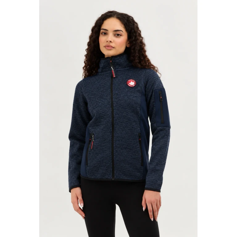Women's Zip Up Sleeve Pocket Fleece Lightweight Techno Fleece Jacket