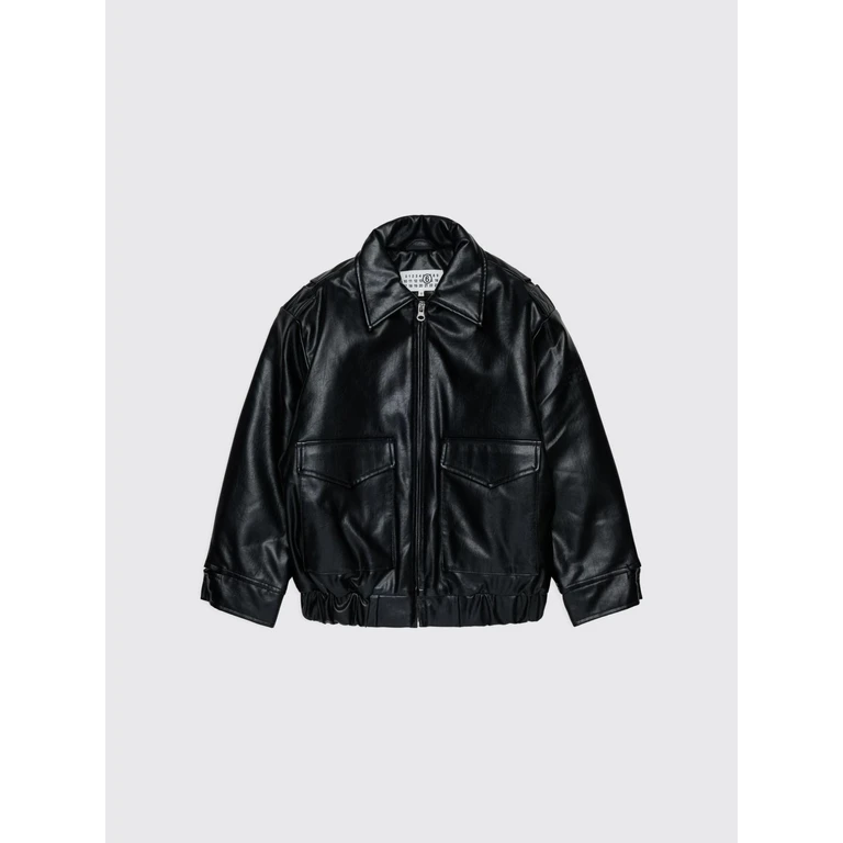 Boy's Shirt-Style Light Jacket in Faux Leather (M61045MM08LM6900)