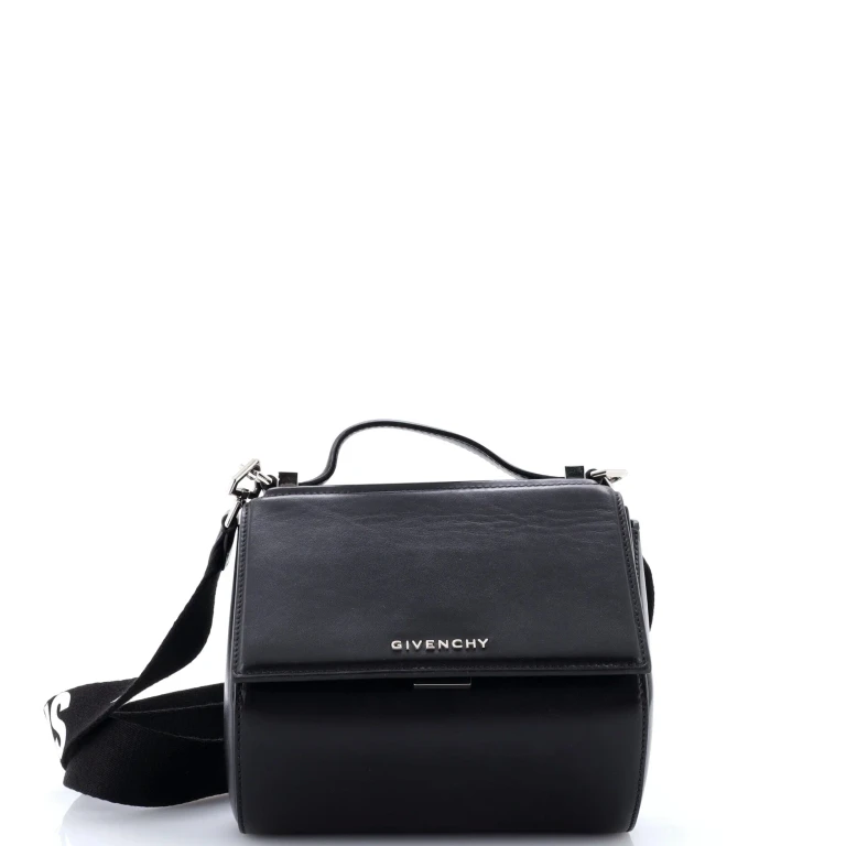 Logo Strap Pandora Box Bag Leather Mini