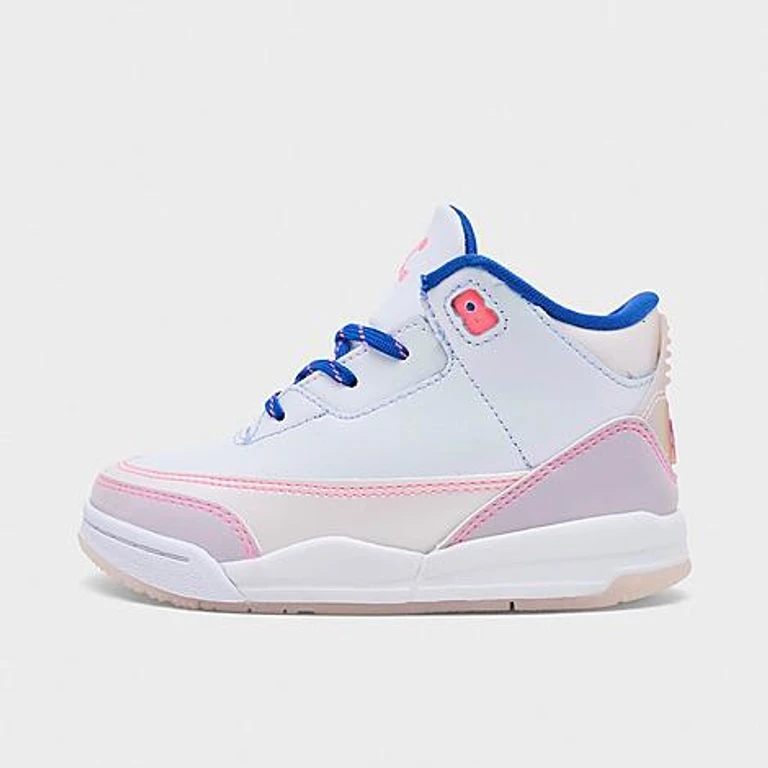 Kids Toddler Air Retro 3 Basketball Shoes in lt soft pink/multi-c Size: 4.0